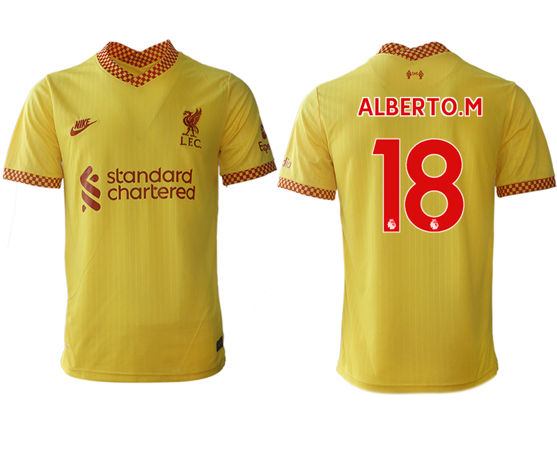 Men 2021-2022 Club Liverpool Second away aaa version yellow #18 Soccer Jersey